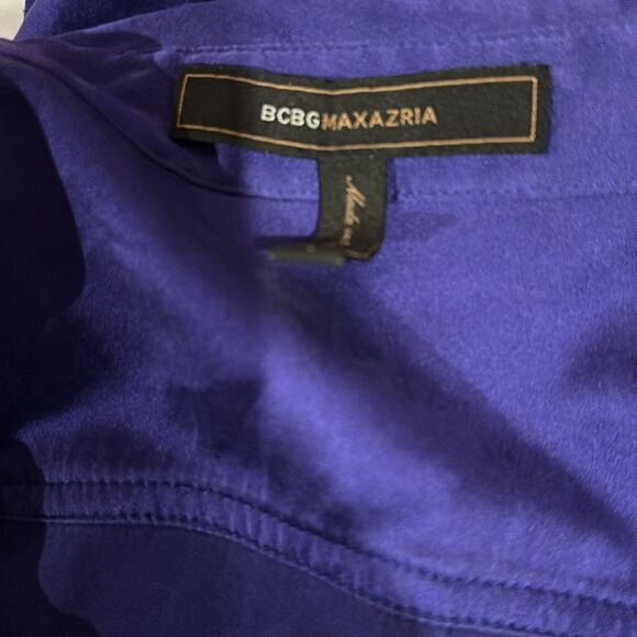 BCBGMAXAZRIA Women's Purple Button-Up Top - Picture 3 of 4